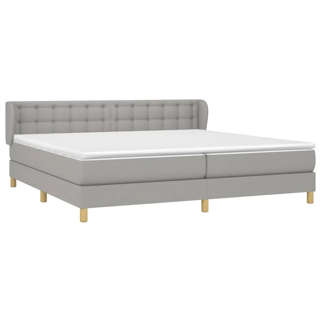 Giroletto a Molle con Materasso Grigio Chiaro 200x200cm Tessuto cod mxl 57812