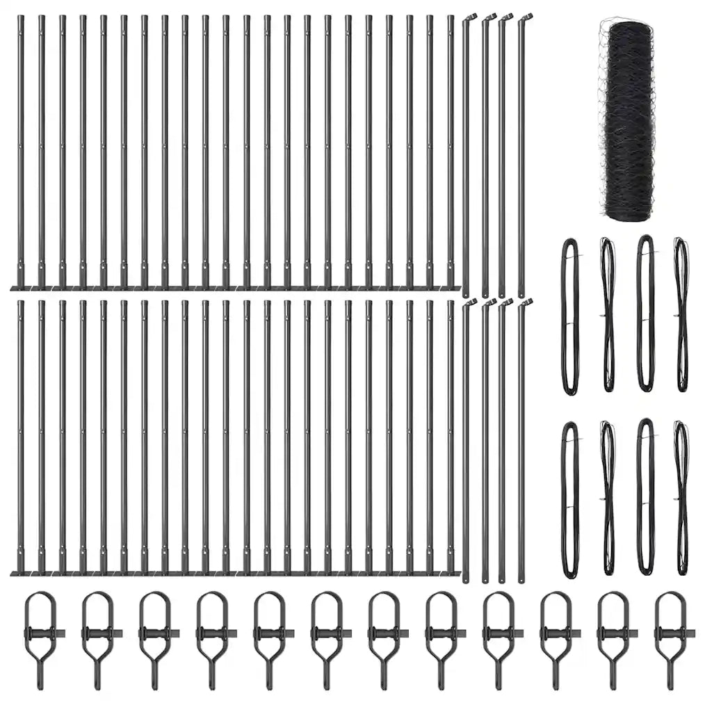 Palo della recinzione Grigio 100 x 0,5 m (maglia 36 mm)