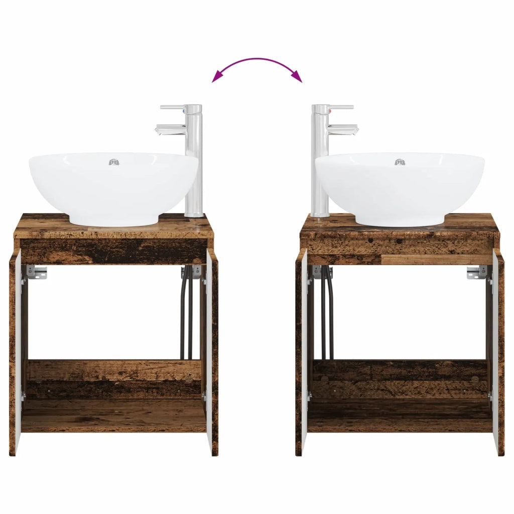 Set di mobili per il bagno 2 pz Legno antico 3404092