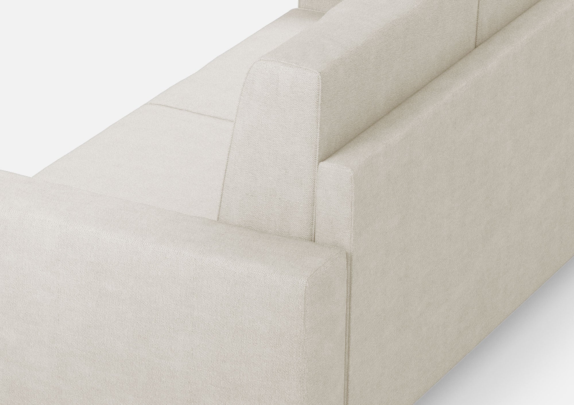 Divano Angolare 5 Posti 246x246x85 cm Sakar in Tessuto Latte