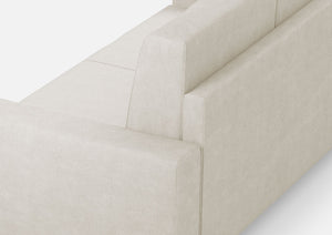 Divano Angolare 5 Posti 246x246x85 cm Sakar in Tessuto Latte