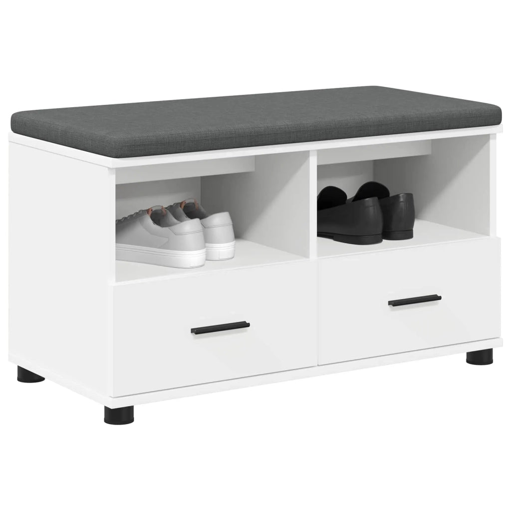 Panca per ingresso con cuscino-Sgabello-Panca da Corridoio Bianco 80 x 38 x 46 cm 339576