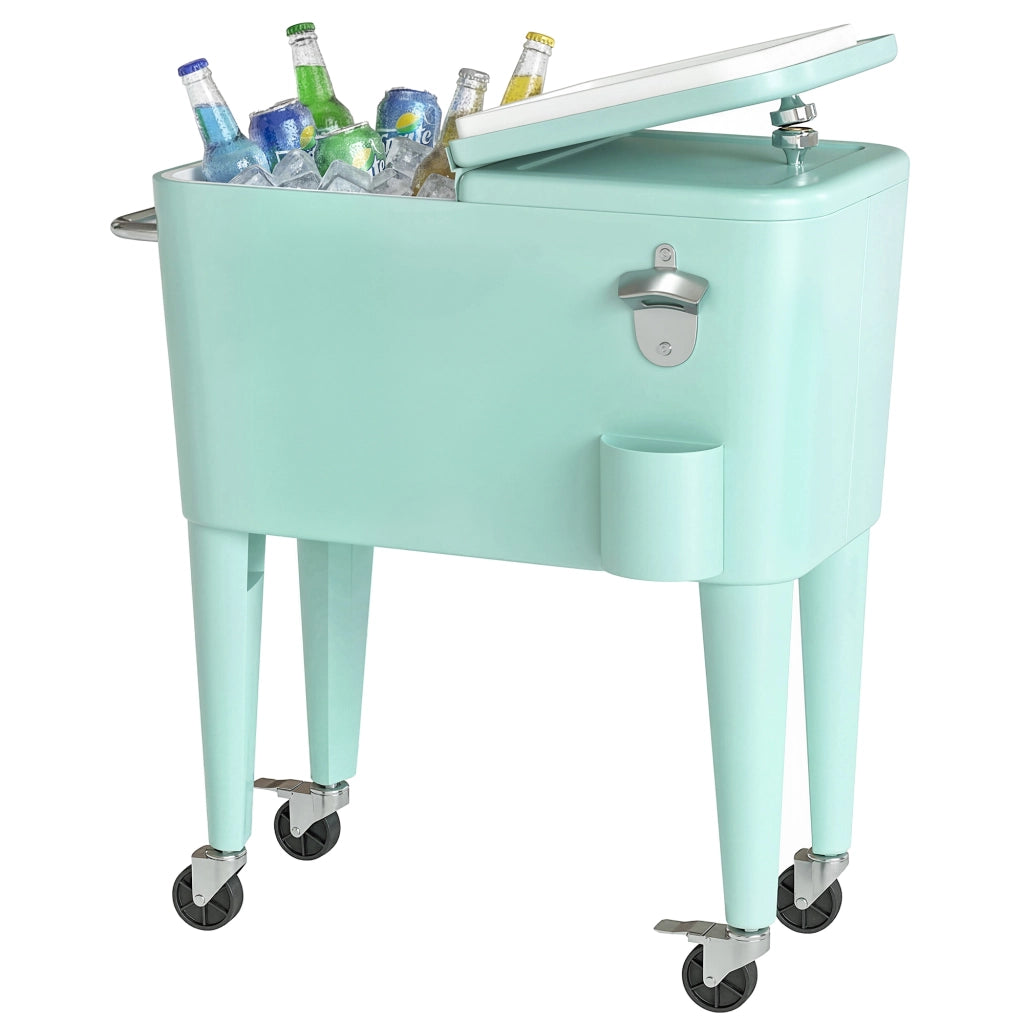 Carrello Portabevande Refrigerato 56L con Ruote ¨C zephmum ¨C Verde 75x35x78 cm