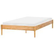 Letto matrimoniale in legno con rete a doghe in pino, senza testiera 140 x 200 cm marrone chiaro stile scandinavo naturale