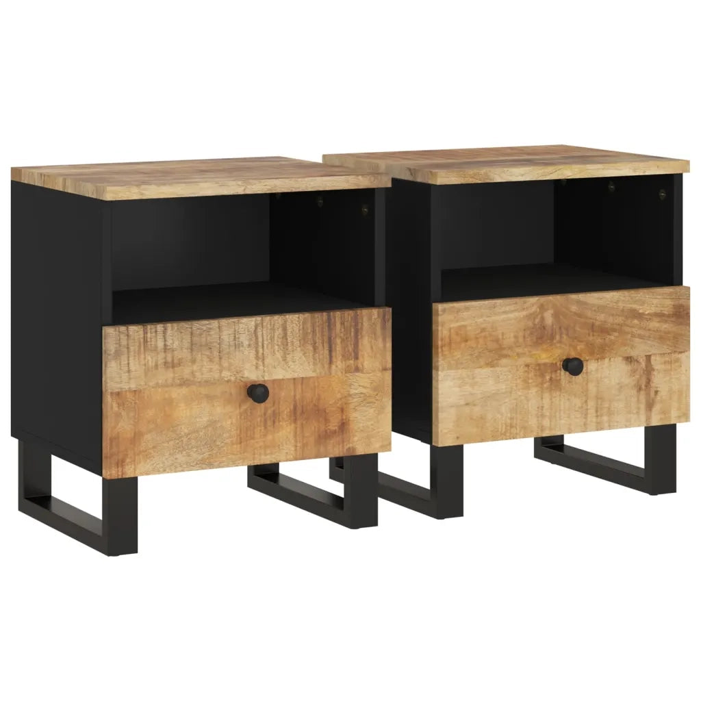 Comodini 2pz in Legno Massello di Mango e Legno Multistrato cod mxl 30601