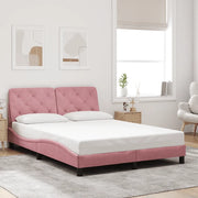 Giroletto senza Materasso-Struttura Letto Rosa 140x200 cm in Velluto