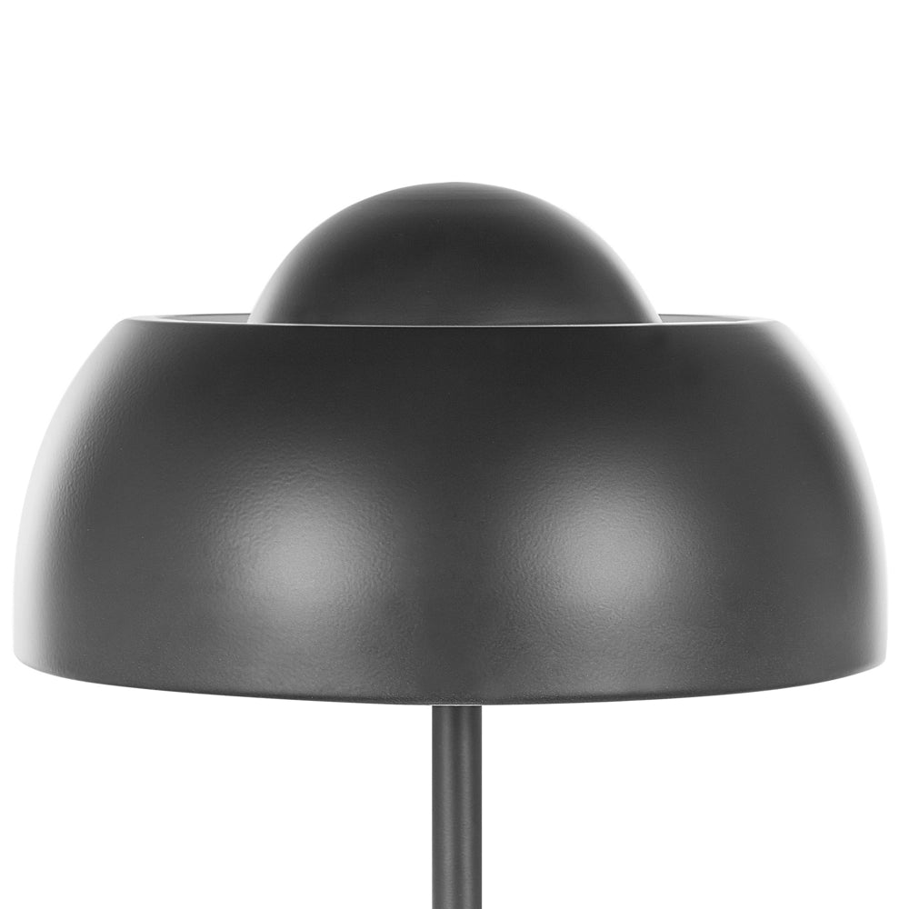 Lampada da terra in metallo Nero con base tonda paralume a cupola Glam Luce ambientale Soggiorno Illuminazione