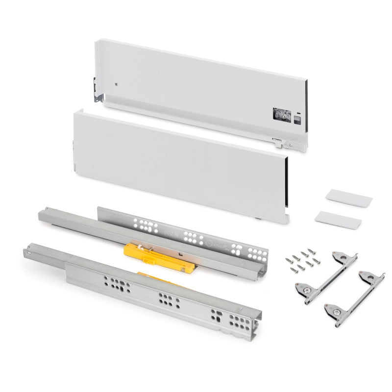 Cassetto Vertex Push Sincro con regolazione 3D, altezza 178mm, 40kg, profondità 500mm, Acciaio, Grigio antracite