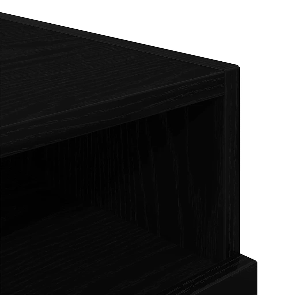 Comodino | Armadio da Notte | Mobiletto da notte Rovere Nero 40 x 39 x 37 cm Legno multistrato