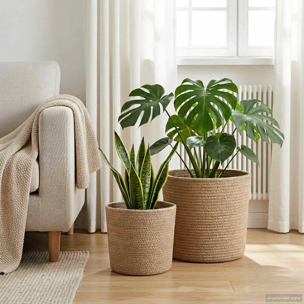 Set di Vasi per Piante 2 pcs Naturale Ø 28 x 28 cm 42012239