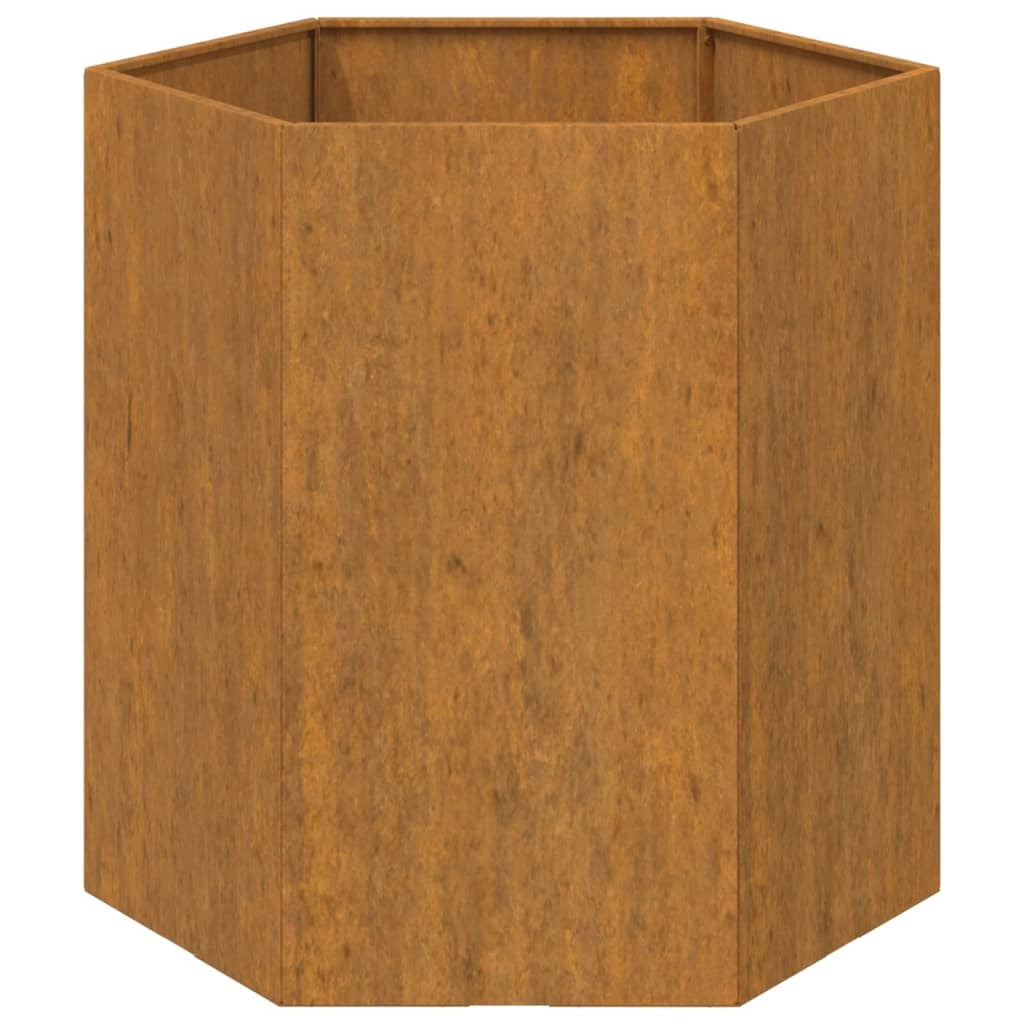 Fioriera rialzata per piante fiori terrazza giardino color ruggine 40 x 40 x 45 cm acciaio corten marrone 02_0038721