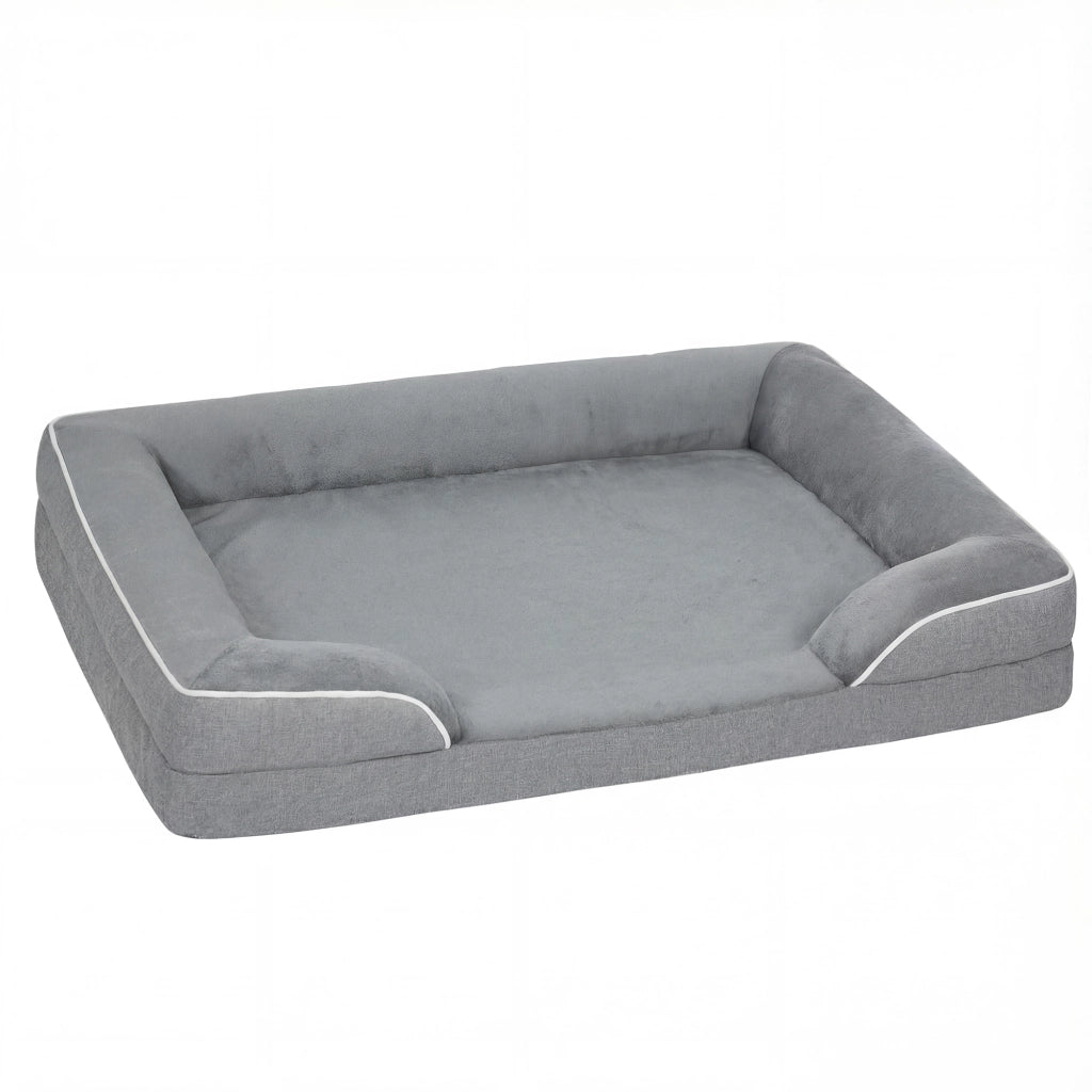 Cuccia per Cani Medi e Gatti ¨C Xylo ¨C Base Antiscivolo Grigio 91,5x68,5x16,5 cm