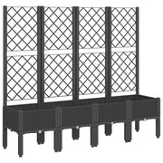 Fioriera rialzata per piante fiori terrazza giardino con traliccio 160 x 40 x 142 cm PP nero 02_0038269