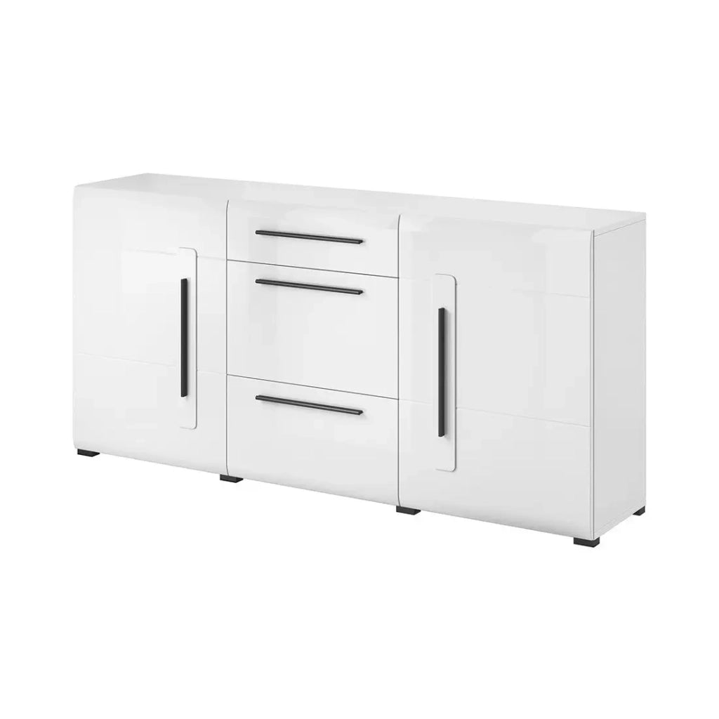 Credenza design 180 cm collezione BREDA - 2 porte e 3 cassetti, colore bianco