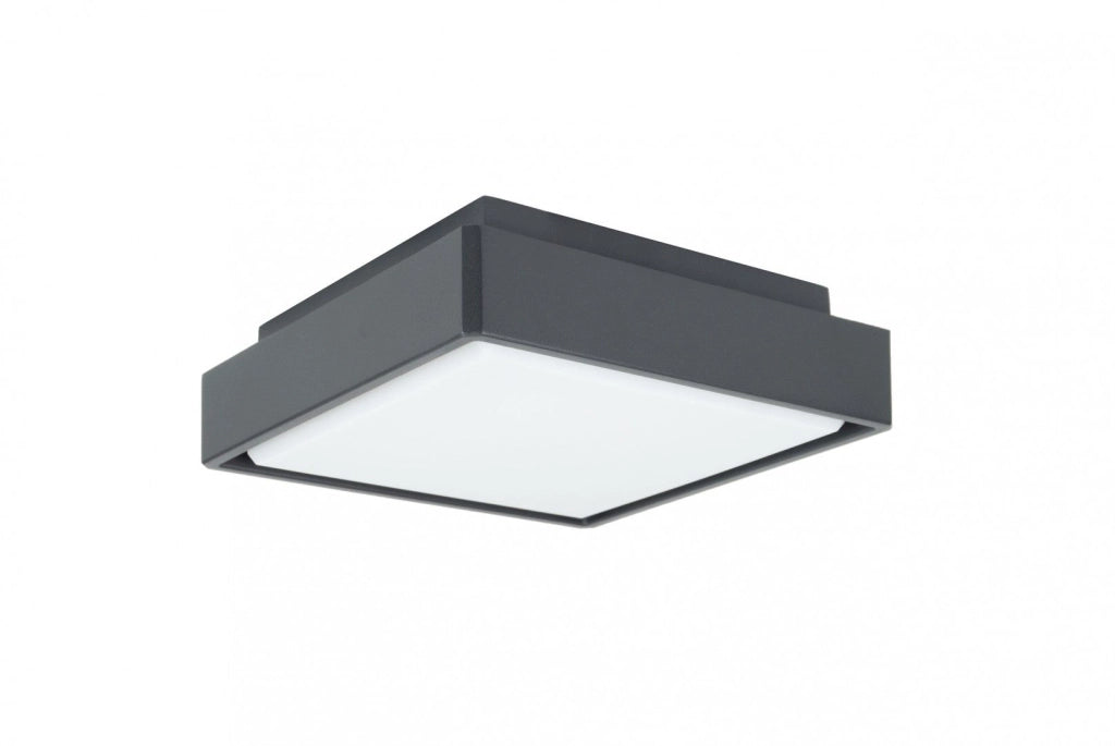 Plafoniera esterna LED 18W quadrata grigio scuro IP65