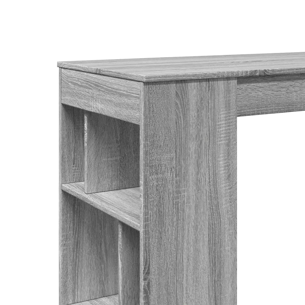 vidaXL Tavolo Bar con Rastrelliera Grigio 102x50x103,5 cm Multistrato