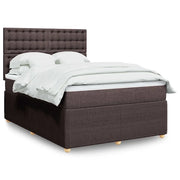 vidaXL Giroletto a Molle con Materasso Marrone Scuro 140x190cm Tessuto