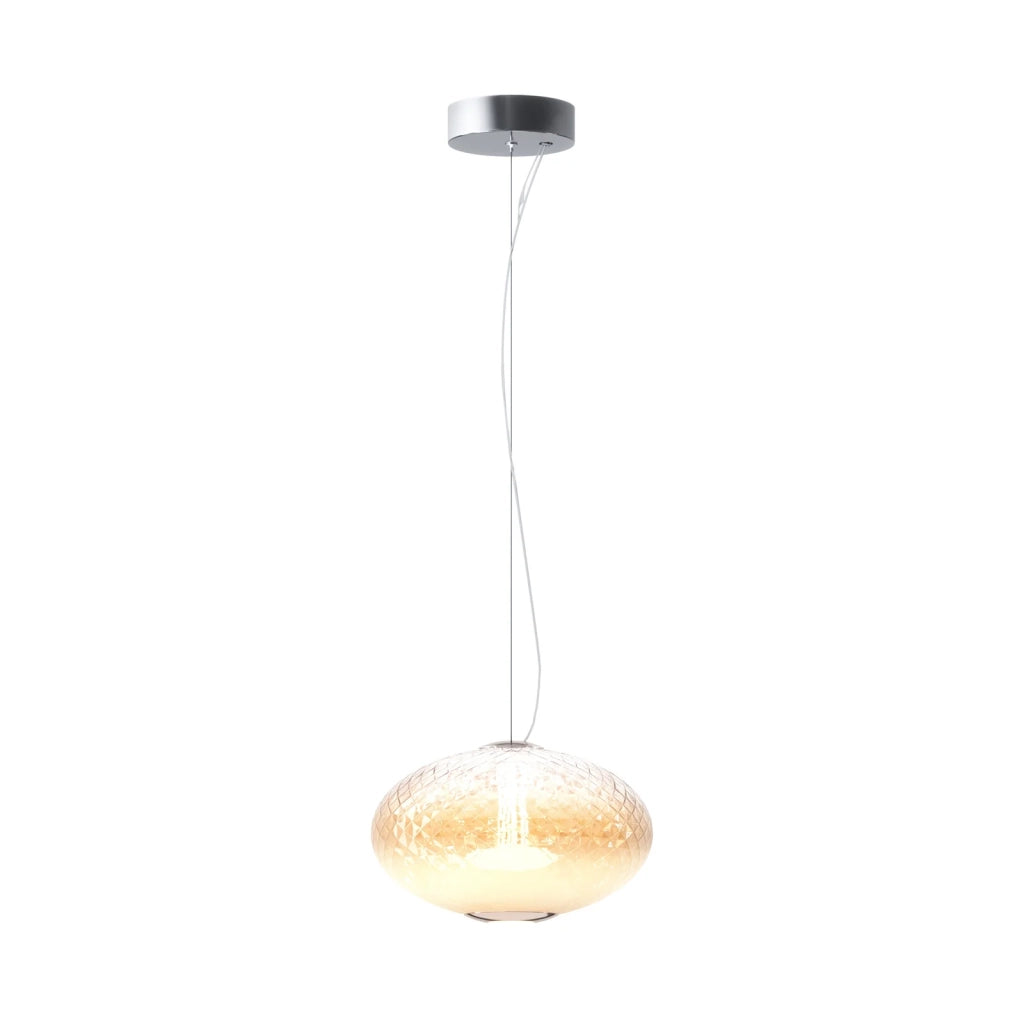 Sospensione Contemporanea Bruma Metallo Cromo Vetro Led 12W 2700K Ip20