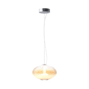 Sospensione Contemporanea Bruma Metallo Cromo Vetro Led 12W 2700K Ip20