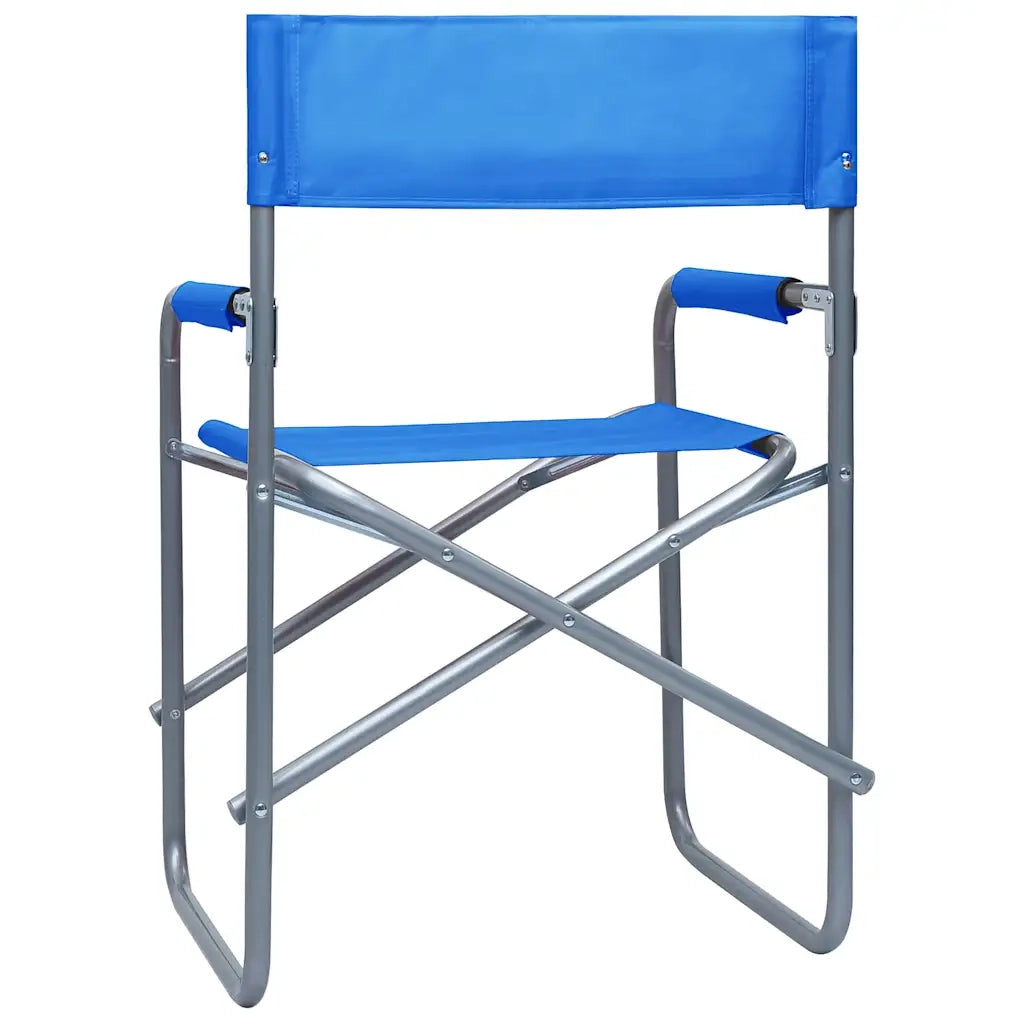 Sedie da Regista 2 pz | Sedie da Esterno in Acciaio Blu