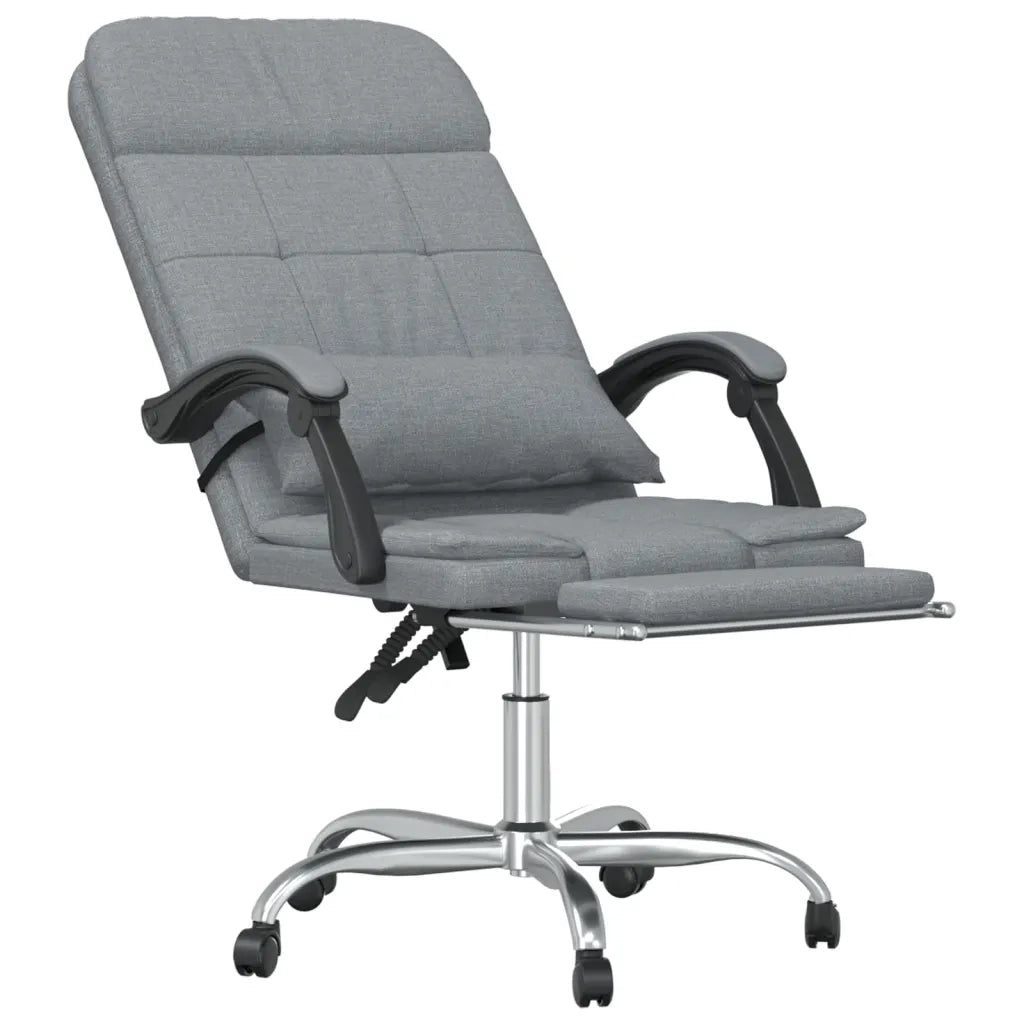 Sedia da Ufficio Massaggio Reclinabile Grigio chiaro in Tessuto 349705
