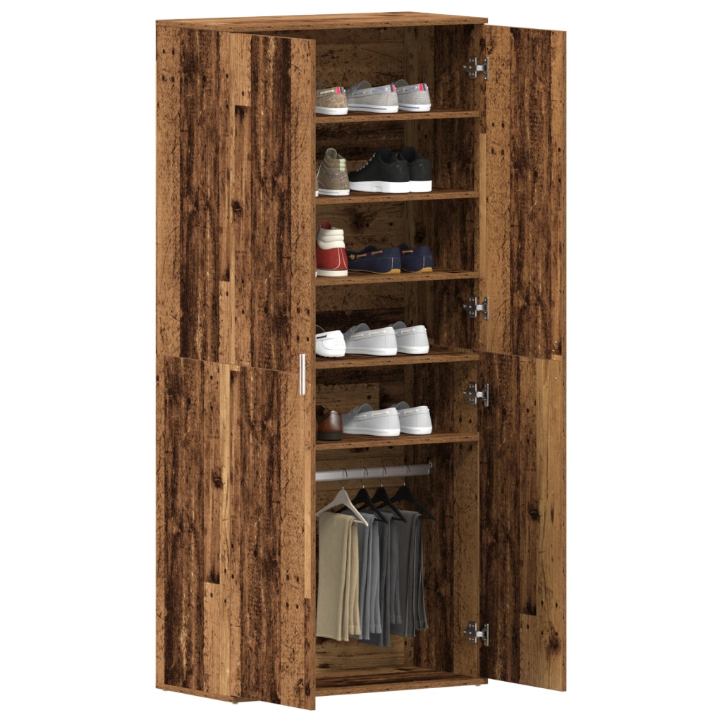 Mobile per Scarpe Legno Vecchio 80x39x180 cm Legno Ingegnierizzato