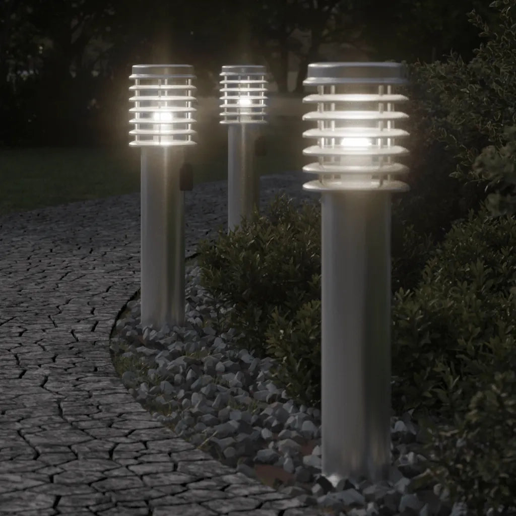 Lampada da Terra per Esterni con Presa Argento 60 cm in Acciaio CFW3888679