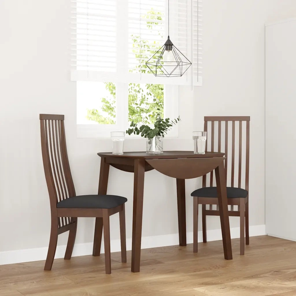 Sedie da Pranzo con Cuscini 2pz Marrone Legno Massello di Hevea 4102454