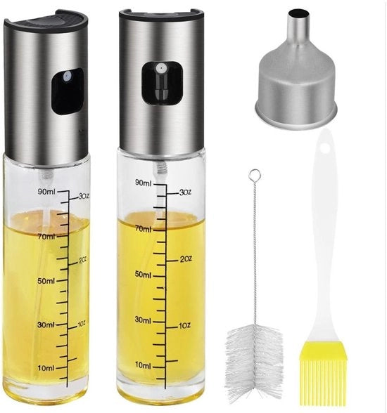 Spruzzatore di Olio di Oliva - 2 Stuks - In Acciaio Inossidabile - 100 ml
