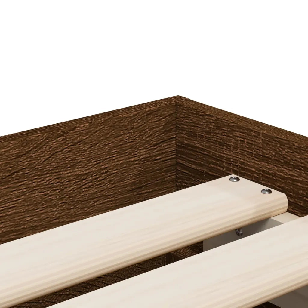 Giroletto Cassetti Rovere Marrone 100x200 cm Legno Multistrato