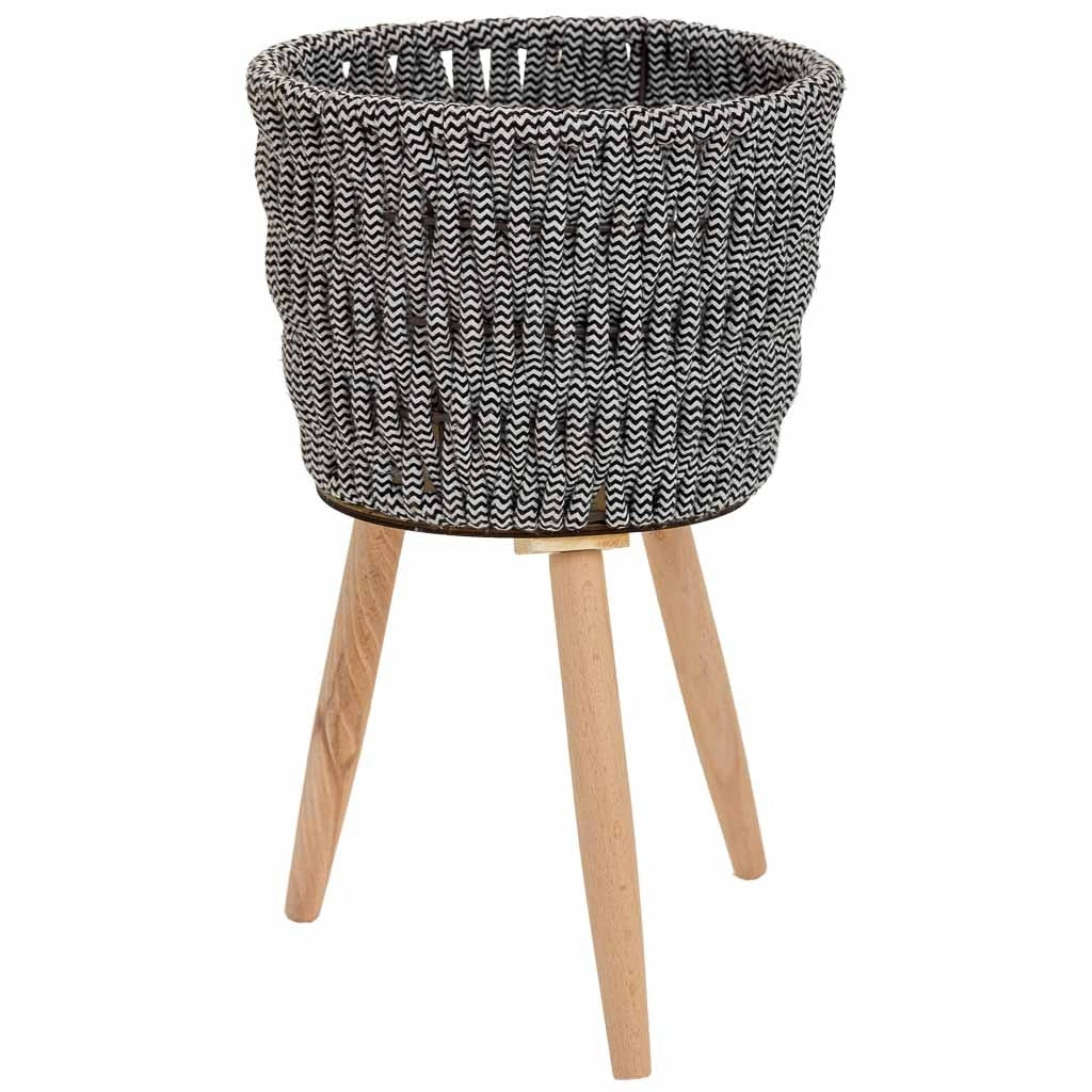 Fioriera in metallo e cotone grigio d26x19/41h
