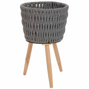Fioriera in metallo e cotone grigio d26x19/41h