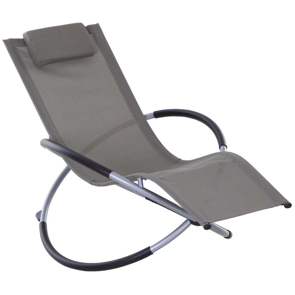 Poltrona a dondolo ¨C Zephmum ¨C Tessuto grigio 154x80x84cm