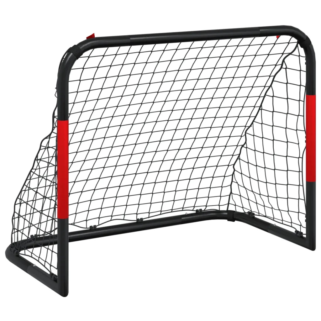 Porta da Calcio con Rete Rossa e Nera 90x48x71 cm in Acciaio CFW8596007