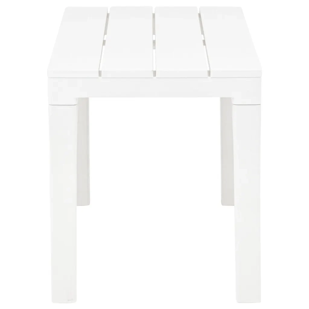 Tavolo da Giardino con 2 Panche in Plastica Bianco 48777