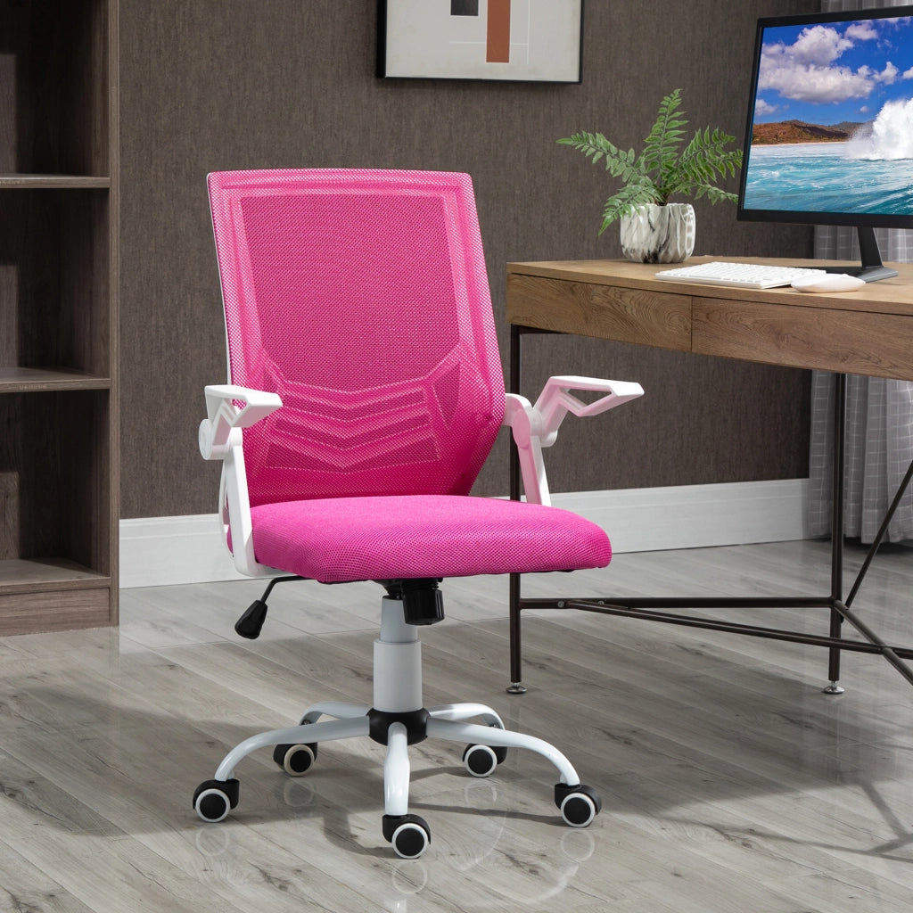 Sedia da Ufficio Girevole ¨C zephmum ¨C Rosa, Rete Traspirante, Schienale Reclinabile