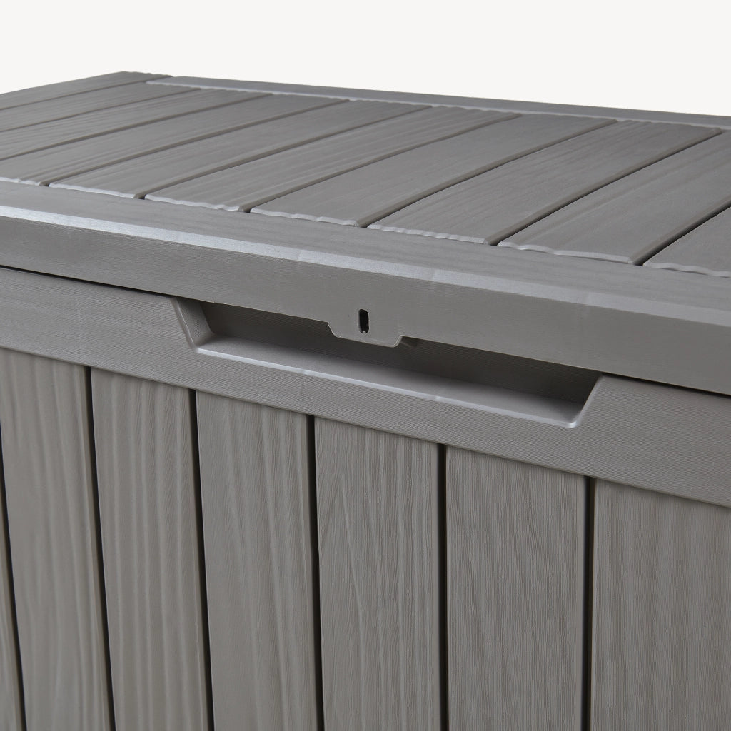 Baule da Giardino Vades Contenitore Multiuso 117 x 47 x 59 cm - Grigio Chiaro, Effetto Legno casa.pro