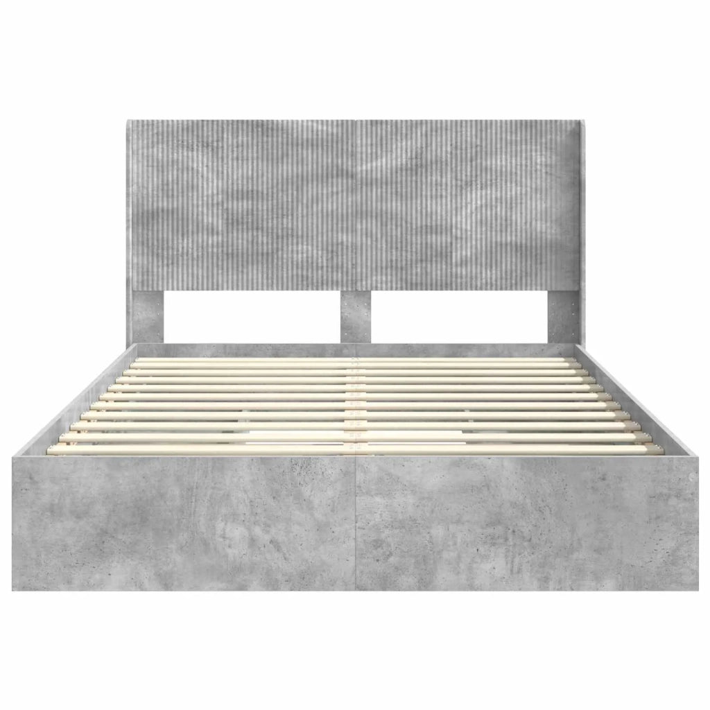 Struttura del letto con stoccaggio e testata Grigio Cemento 3414016