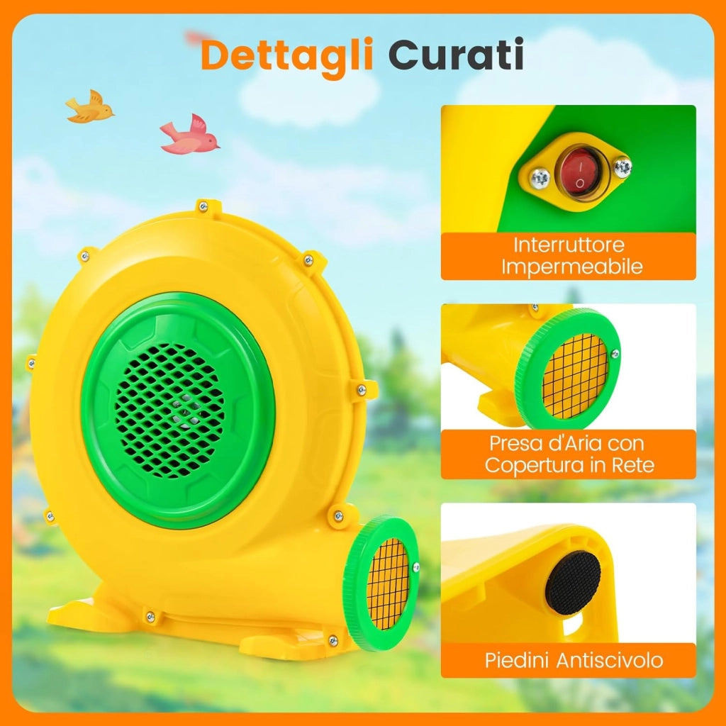 Ventilatore di Aria del Castello Gonfiabile, Soffiatore per Giochi Gonfiabili con Cavo di Alimentazione, per Castello Gonfiabile, Scivolo Acquatico e Giochi Gonfiabili (680W+Modello 1)