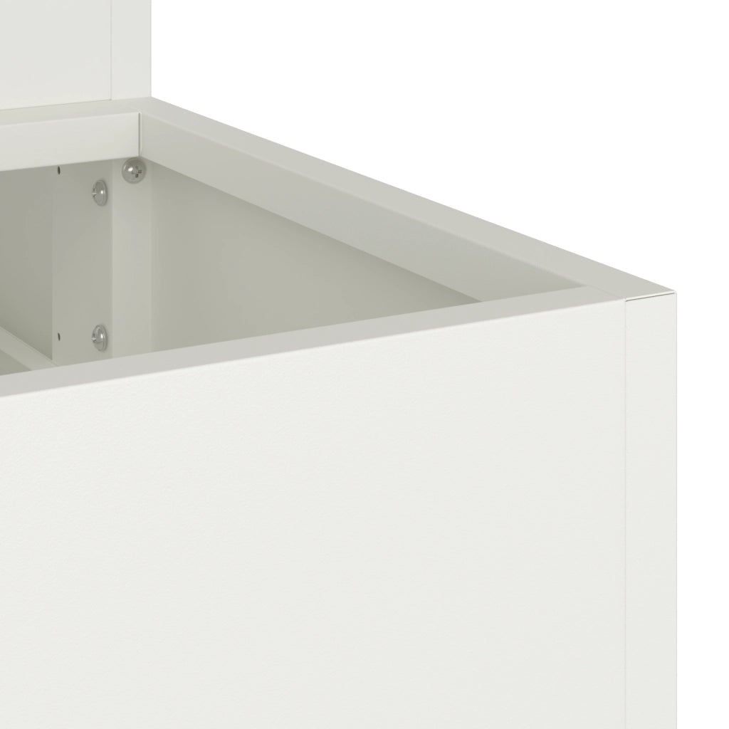 Fioriera da Giardino 3-Livelli 90x90x35 cm Bianco Acciaio