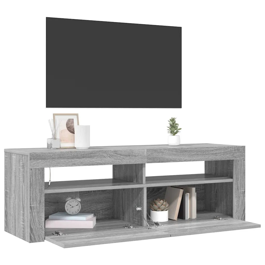 Mobile Porta TV con Luci LED Grigio Sonoma 120x35x40 cmcm 815688