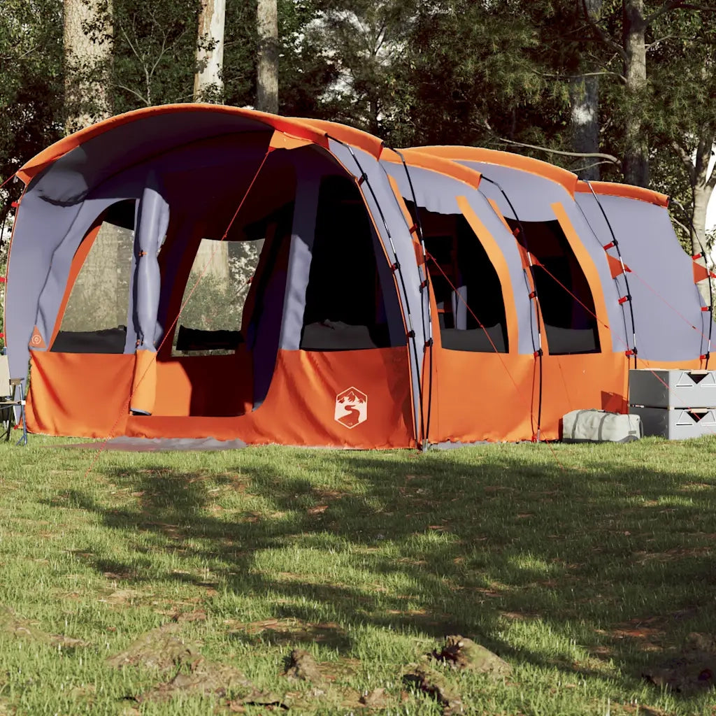 Tenda Familiare a Tunnel per 8 Persone-Tenda da campeggio Grigia Impermeabile 699714