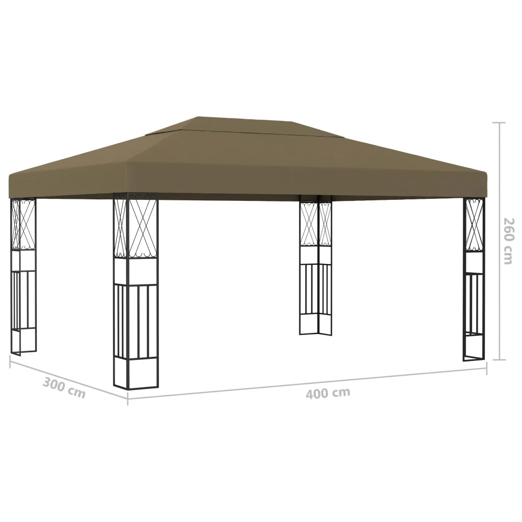 Gazebo con Luci a Stringa LED 3x4 m in Tessuto Grigio Talpa cod mxl 66074