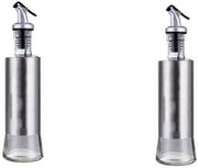 2 x Olio per acciaio inossidabile - Con flacone di olio - Flacone per erbe - Flaconcino di salsina di soia - Utensile essenziale per la cucina