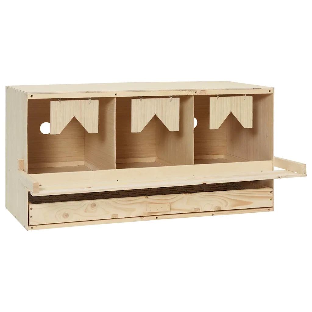 Casetta Cova per Galline 3 Scomparti 72x33x38 cm Legno di Pino CFW1036237