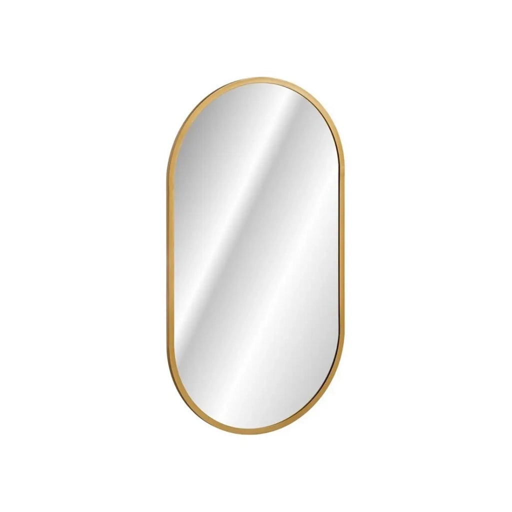 Specchio bagno LED dorato ovale 90x50 cm ultra sottile