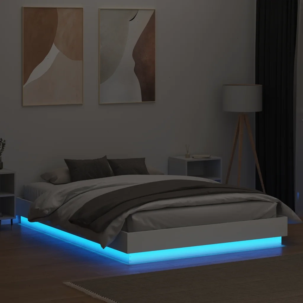 Giroletto con Luci LED Bianco 160x200 cm