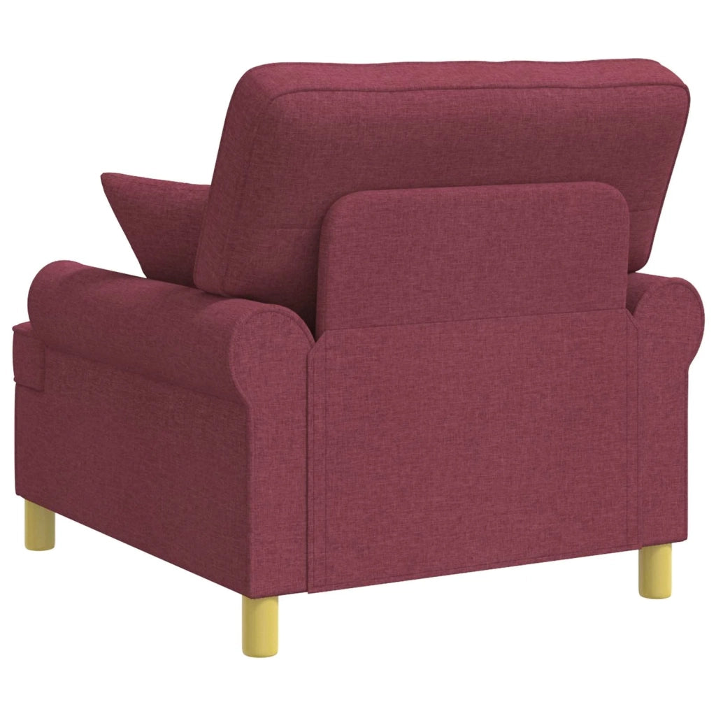 Poltrona XL con Cuscini Rosso Vino Tessuto 42043486