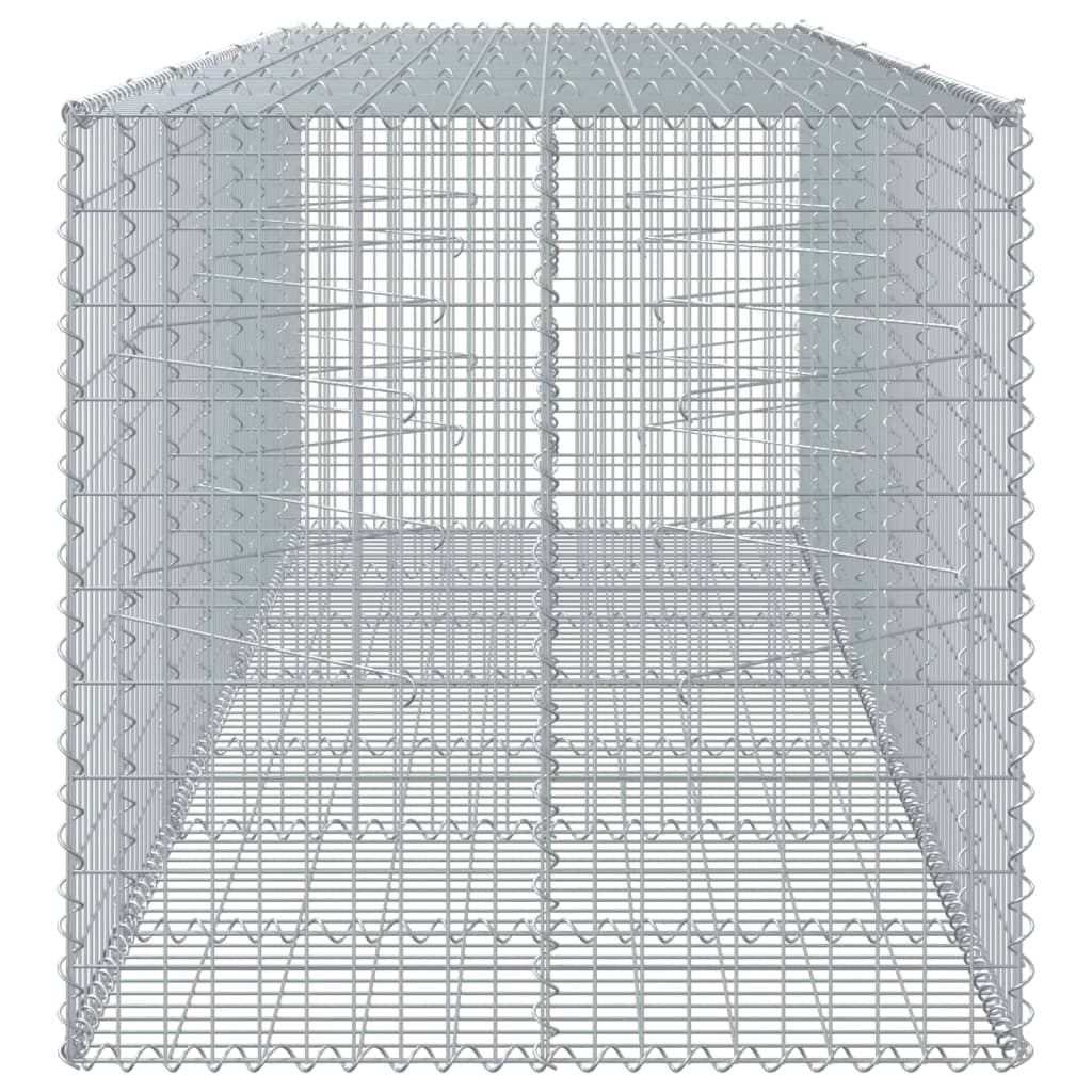 Gabbione recinto a gabbia muro di contenimento con coperchio 350 x 100 x 100 cm ferro zincato argento 02_0040157