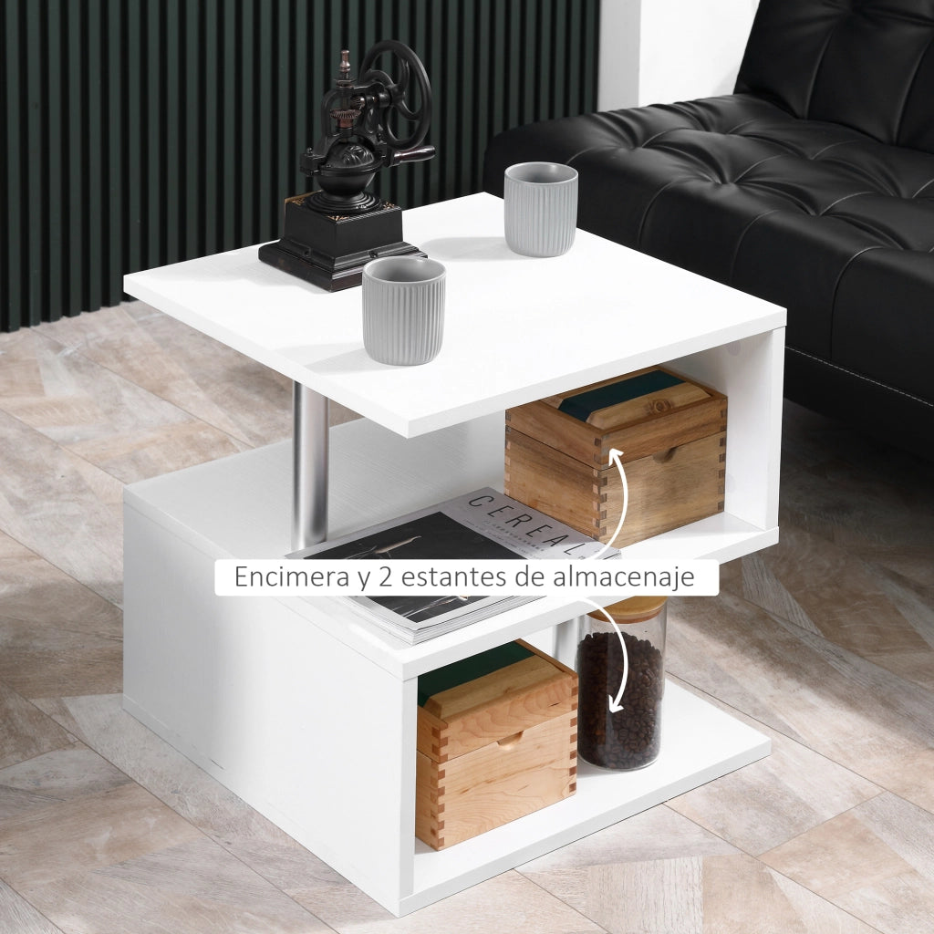 Tavolino da caff¨¨ moderno con ripiano ¨C Zephmum ¨C Bianco 50x50x50 cm